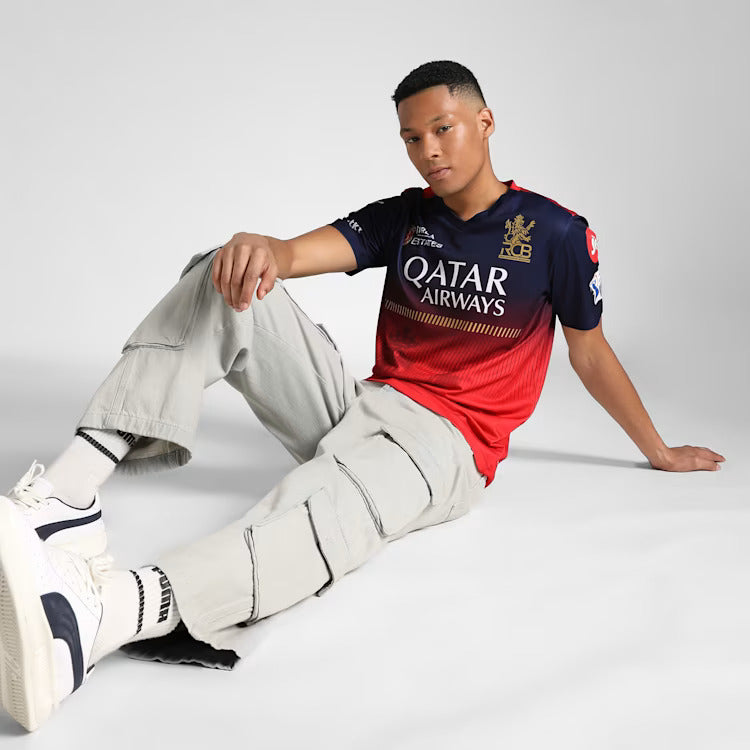 Official RCB 2025 Men's Cricket Jersey - Royal Challengers Bangalore IPL Replica Shirt for Fans & Players - Perfect for Matches, Training & Casual Wear