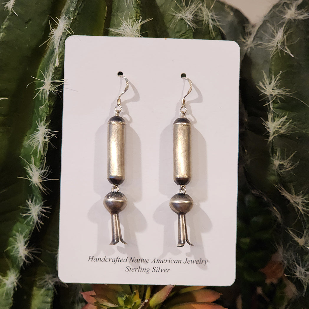 Helga Navajo Barrel Bead Earrings - Handmade Sterling Silver Native American Jewelry for Women | Perfect for Boho, Festival & Everyday Wear