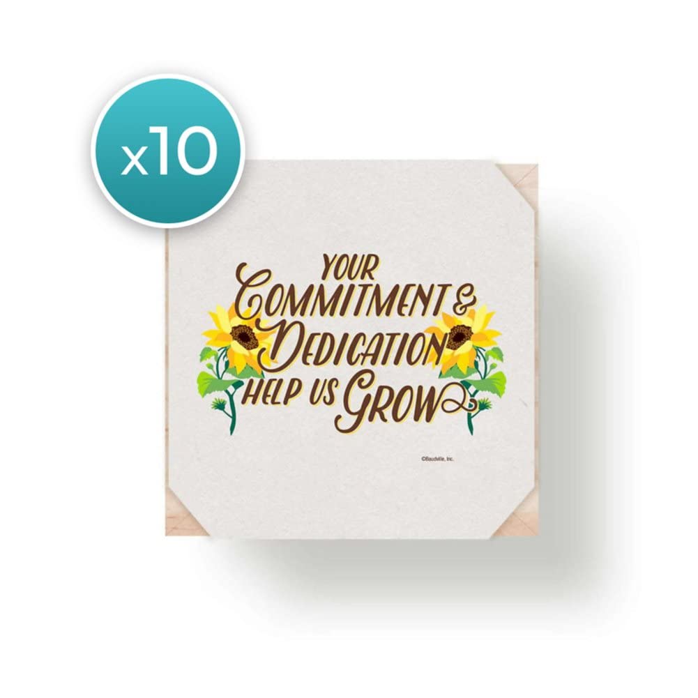 10 Pack Plant Cube Appreciation Gift Set - Sunflower Seeds, Peat Pellets & 3-Inch Wooden Planters - Perfect Thank You Gifts for Employees, Teachers, Nurses - Great for Office Decor, Classroom Activities & Wellness Gifts