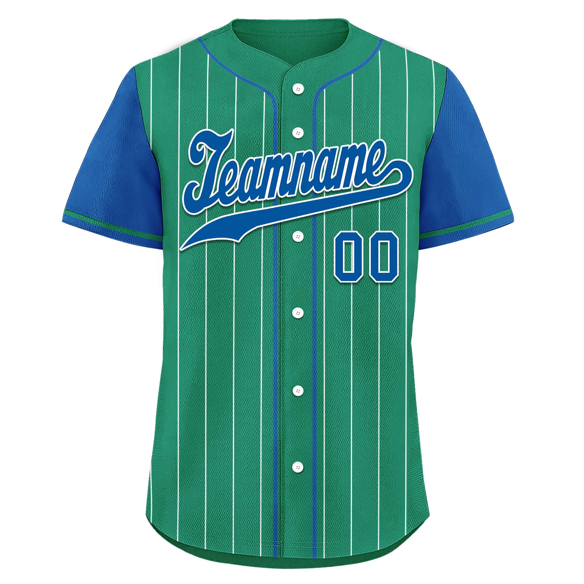 Custom Green & Blue Stripe Personalized Authentic Baseball Jersey - BSBJ01 D017245 - Perfect for Team Uniforms, Fan Gear & Sports Events