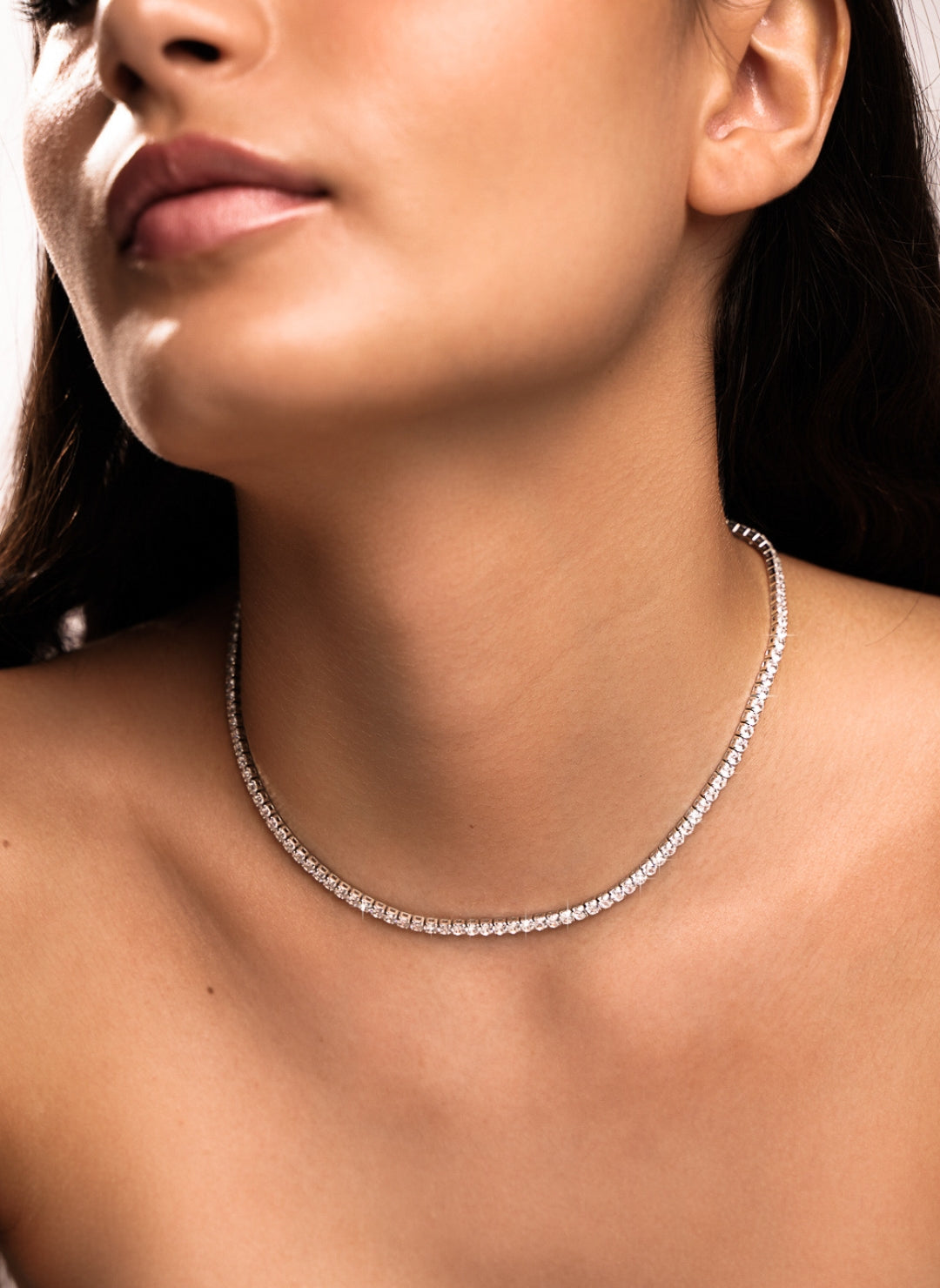 Elegant Sterling Silver Tennis Necklace for Women - Perfect for Weddings, Parties & Everyday Luxury