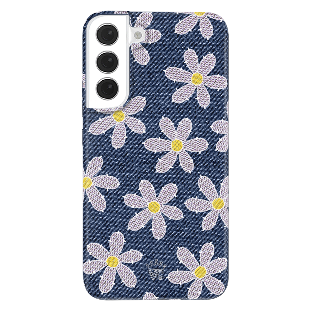 Samsung Galaxy Phone Case with Denim Daisy Design - Stylish & Protective Cover for Everyday Use, Work, and Travel