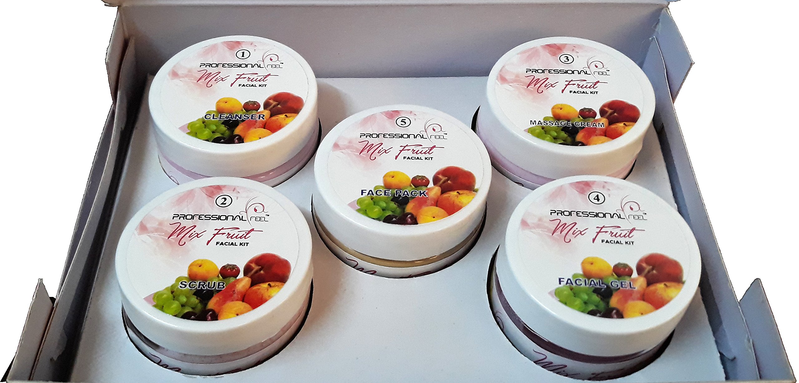 Premium Gold & Fruit Extract Facial Kit Set - 5 Piece Combo (250g x 2) for Glowing Skin Care & Spa Treatment at Home