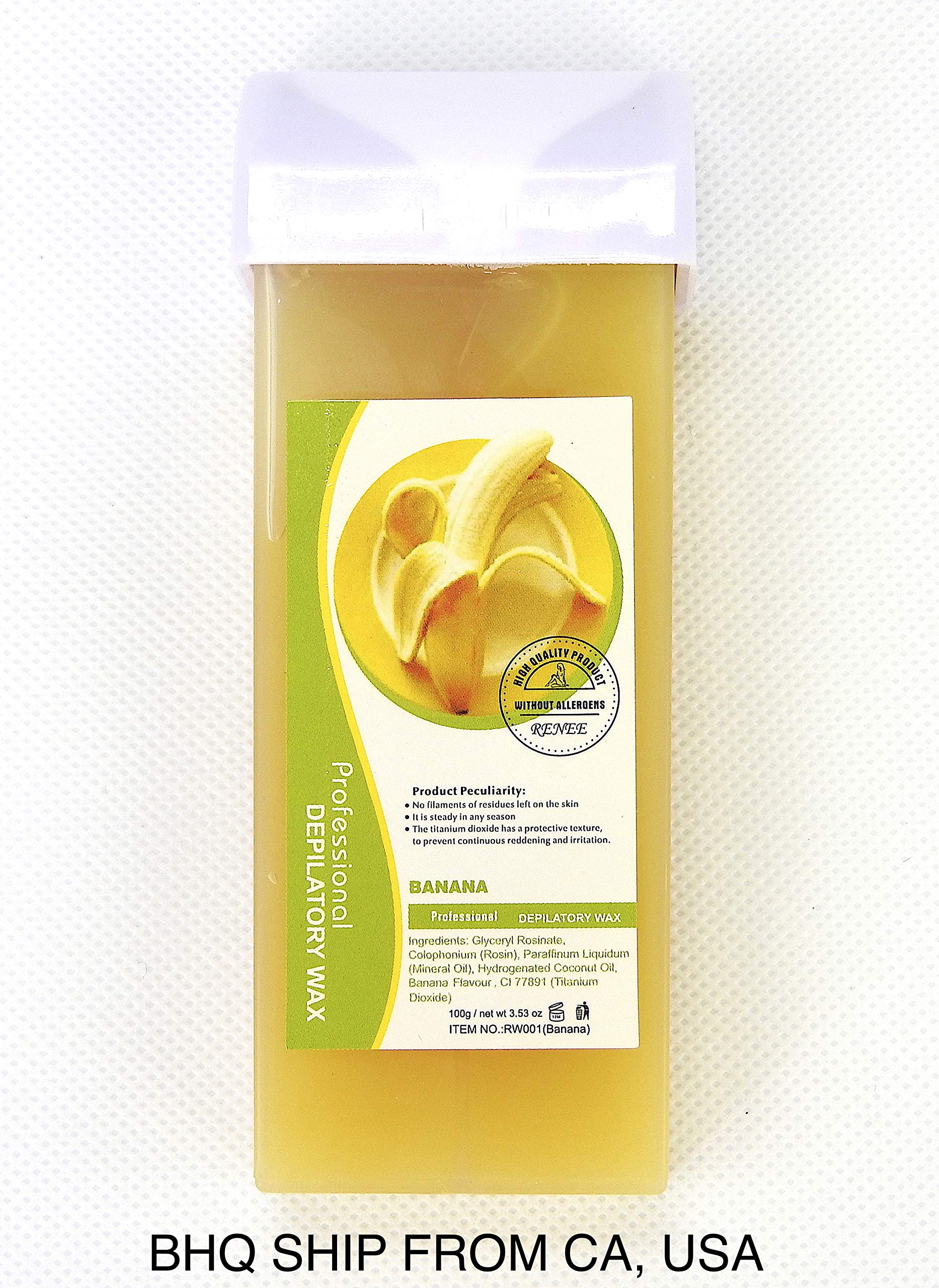 Roll-On Hot Depilatory Wax Cartridge - Warm Banana Wax Heater for Hair Removal | At-Home & Salon Waxing Kit for Smooth Skin | Perfect for Legs, Arms, Bikini & Facial Hair