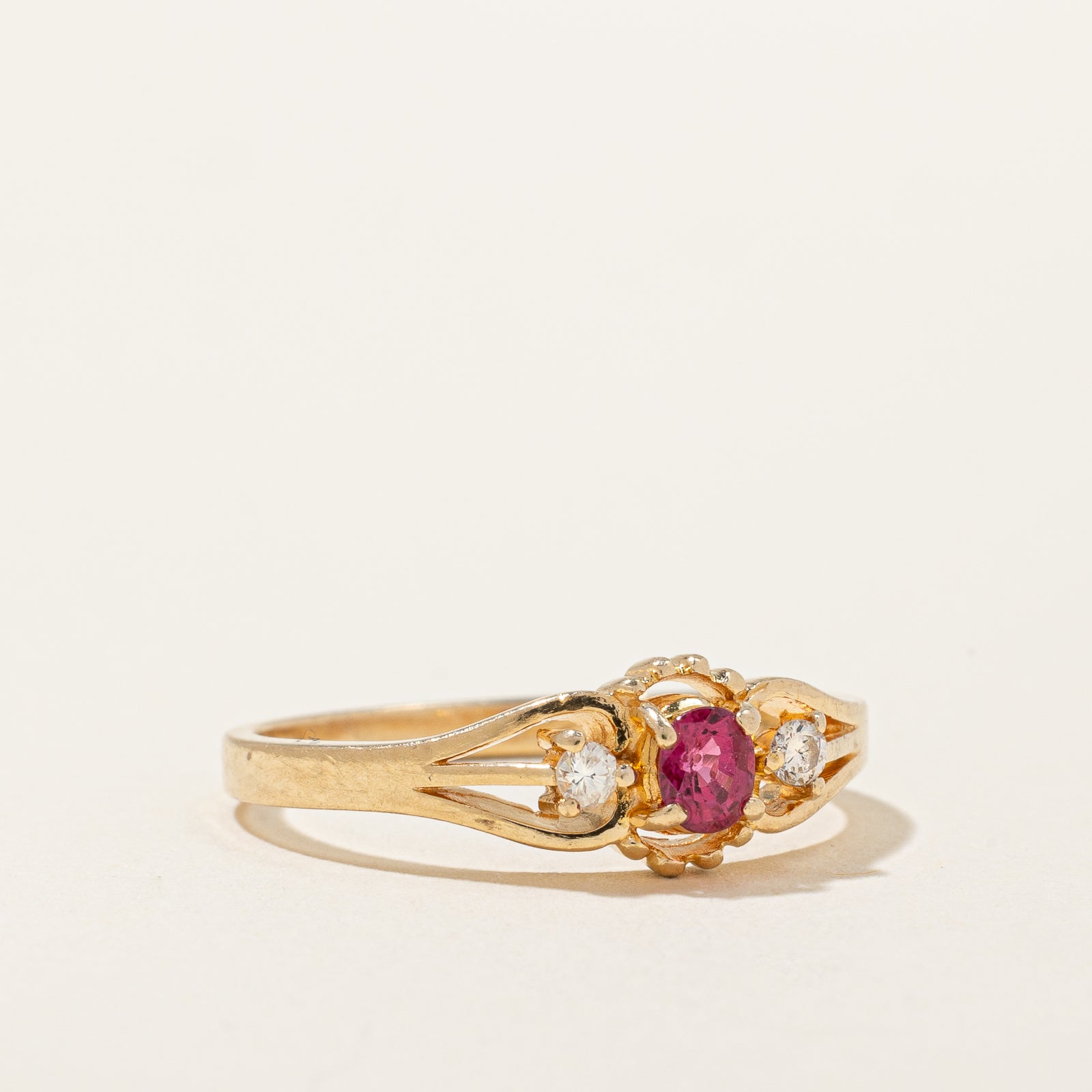 0.18ct Ruby & Diamond Ring for Women - 0.06ctw Genuine Gemstone Engagement Ring, Size 6.5 - Perfect for Valentine's Day, Anniversary & Proposal Gifts