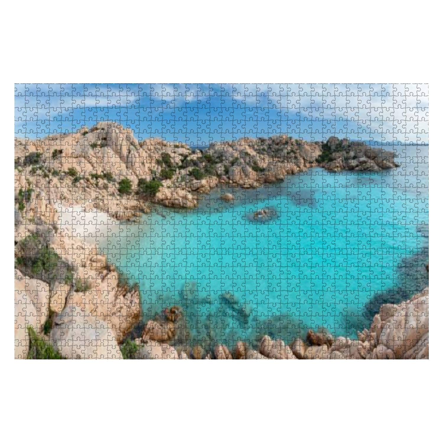 1000-Piece Wooden Jigsaw Puzzle - Cala Coticcio Beach, Caprera Island, Sardinia Italy | Educational Puzzle for Adults & Kids | Stress Relief Game | Perfect for Family Game Night, Classroom Activities & Relaxation Therapy