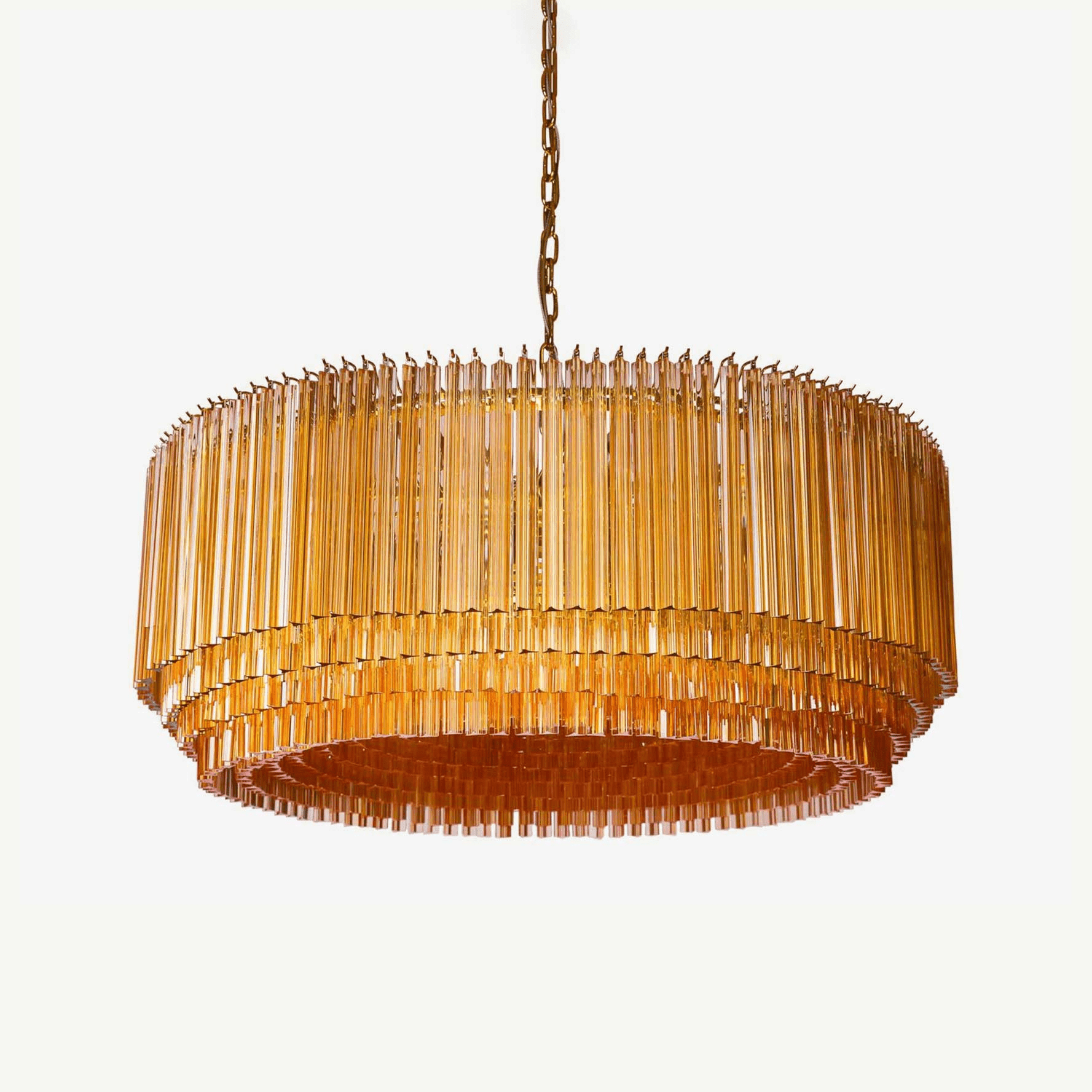 Grande Amaro Drum Chandelier - Modern Large Round Pendant Light Fixture for Dining Room, Living Room & Bedroom Lighting