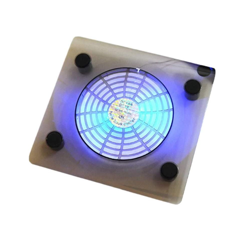QONBV 1PC USB Laptop Cooling Pad with Blue LED Light - Universal Notebook Cooler Stand for Heat Dissipation, Ergonomic Design for Gaming & Office Use (Random Color) - Perfect for Long Work Sessions and Intensive Gaming