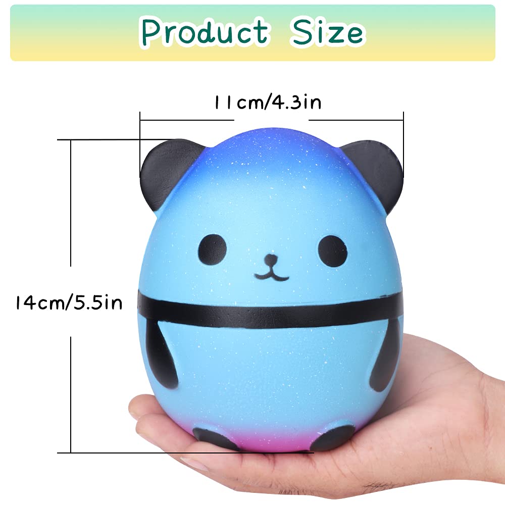 Jumbo Squishy Panda Egg Fidget Toys - Galaxy Panda Slow Rising Stress Relief Scented Mochi Squishies, Soft Pop Doll for Kids & Adults, Perfect for Christmas Gifts, Party Favors, Classroom Prizes, and Sensory Play