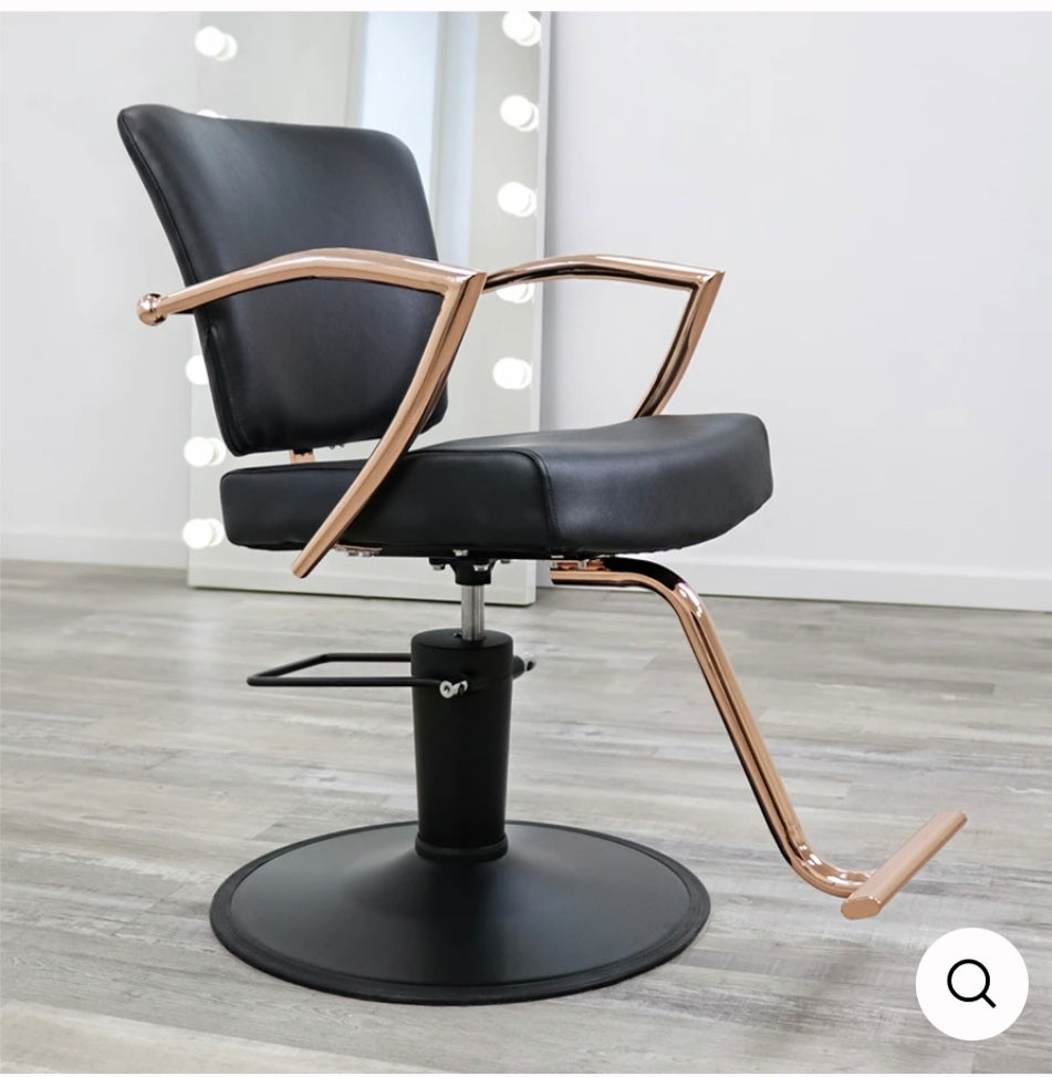 Luxury Manhattan Rose Gold Salon Chair - Adjustable Hydraulic Styling Chair for Hairdressers & Beauty Salons | Perfect for Haircuts, Coloring, and Styling Services