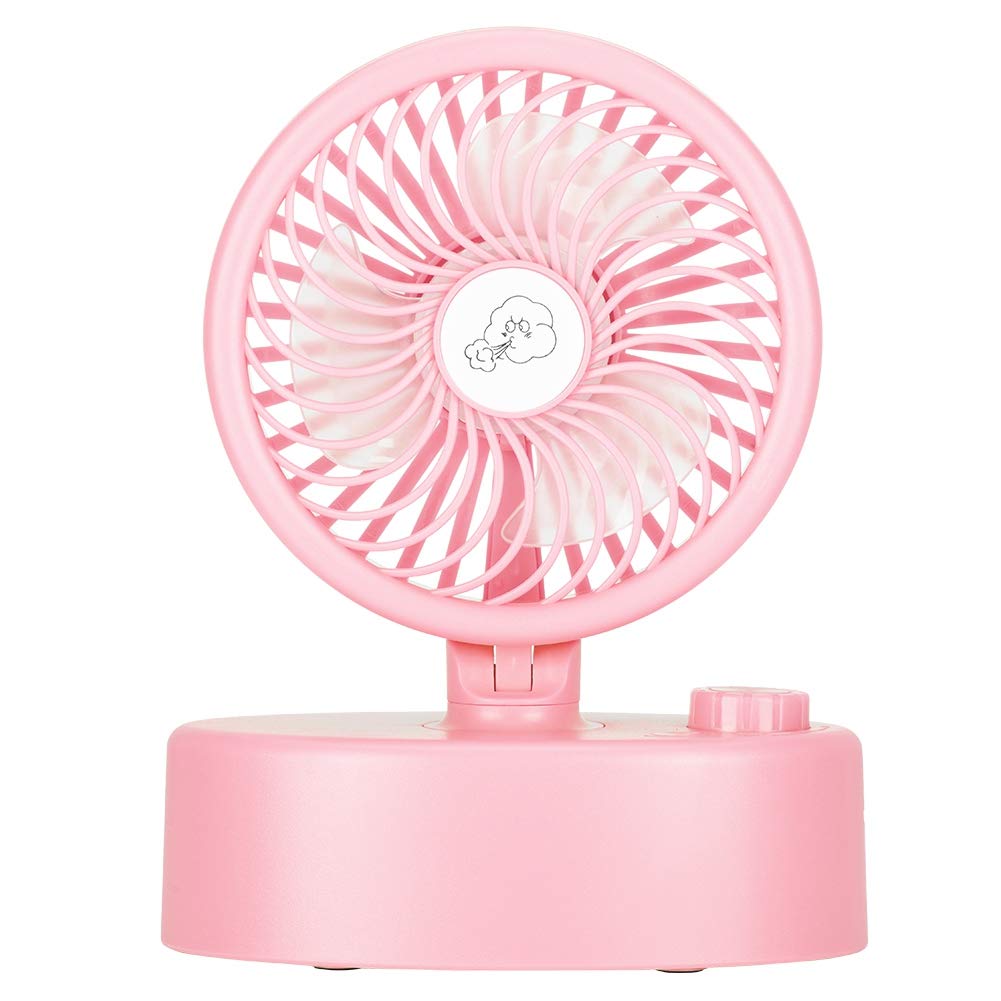BINGLI Portable USB Rechargeable Battery Operated Oscillating Fan with Strong Wind - Pink | Perfect for Home, Office, Camping & Outdoor Use
