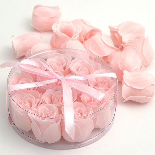 Pink Rose Scented Soap Set of 12 - Natural Handmade Floral Soap Bars for Bath, Shower & Gift Giving - Luxurious Skin Care with Romantic Rose Fragrance