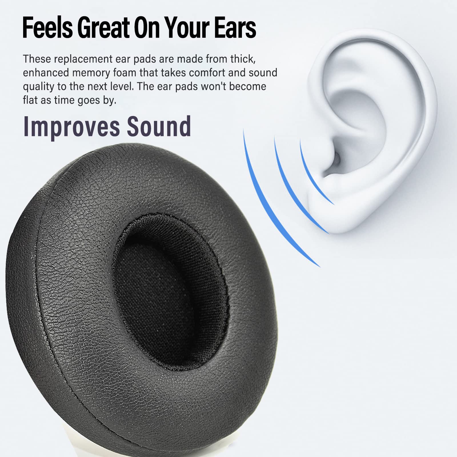 Premium Replacement Ear Pads Cushions for Beats Solo 2 & Solo 3 Wireless Headphones - Memory Foam Earpads with Soft Protein Leather (Green) - Perfect for Gym, Travel & Daily Use