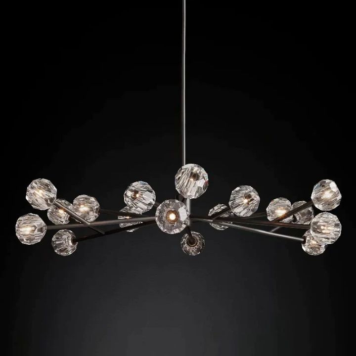Crystal Ball Glass Round Chandelier 60