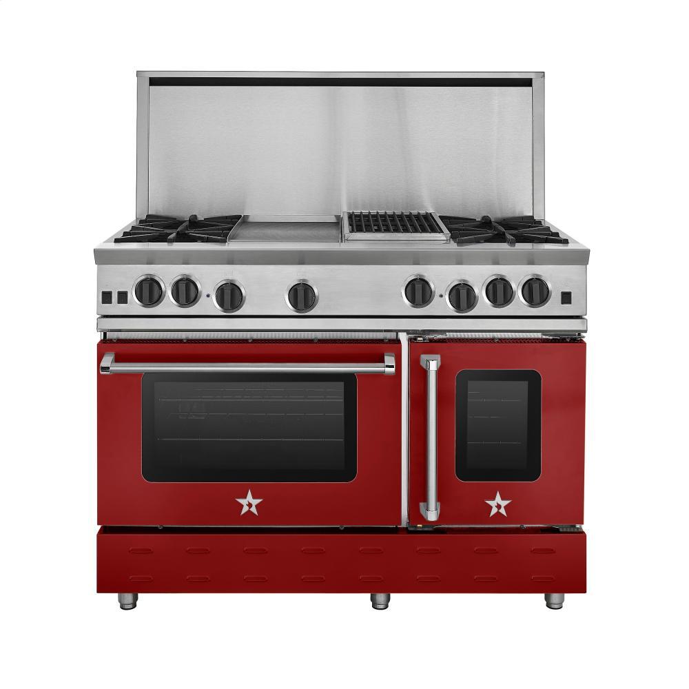 Bluestar RNB484FTBV2L 48-Inch Professional Gas Range with 24-Inch French Top - Ideal for Home Chefs & Commercial Kitchens