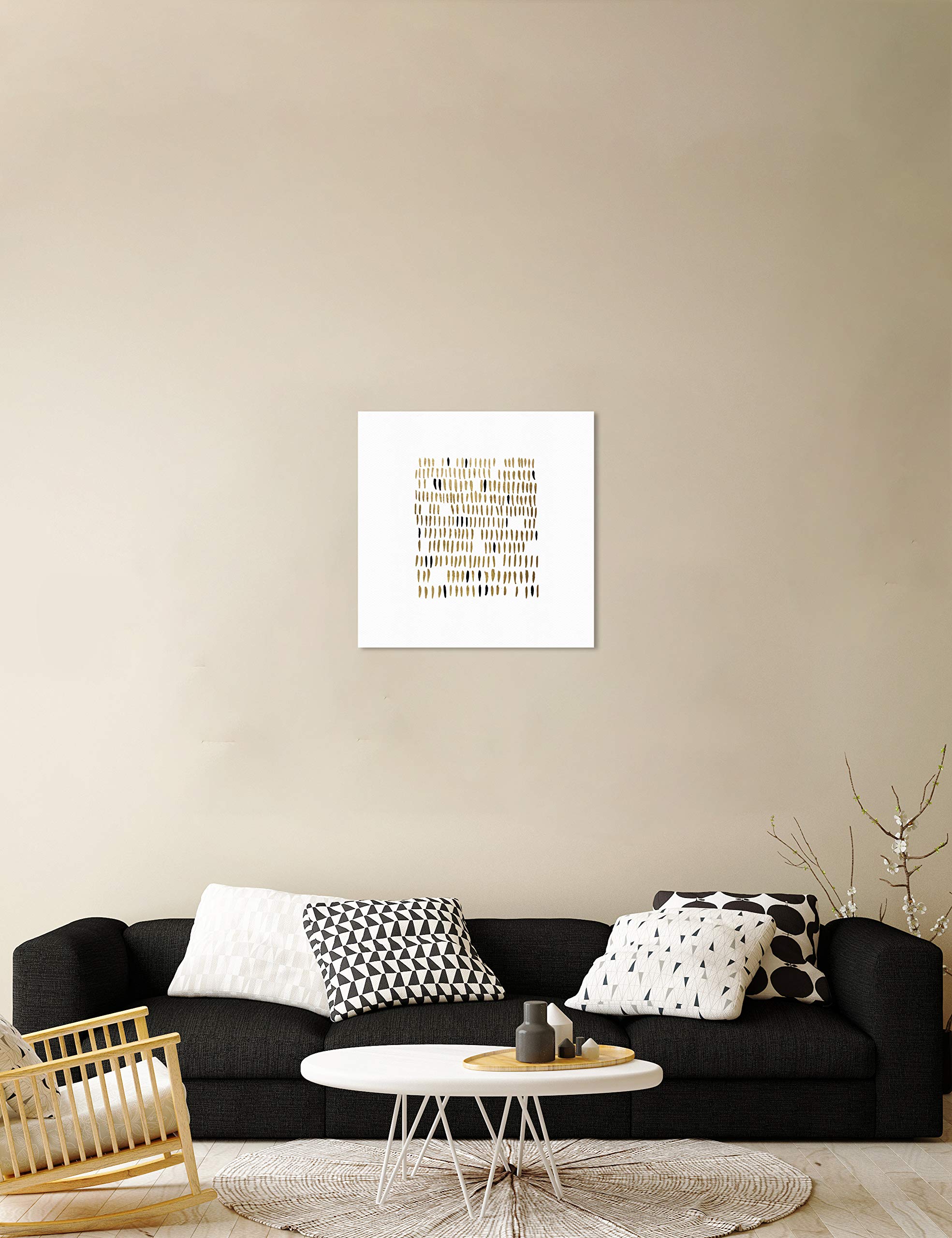 Oliver Gal Artist Co. Abstract Teeth Wall Art Canvas Print - 24x24 Inch Gold & White Modern Home Decor for Living Room, Bedroom, Office