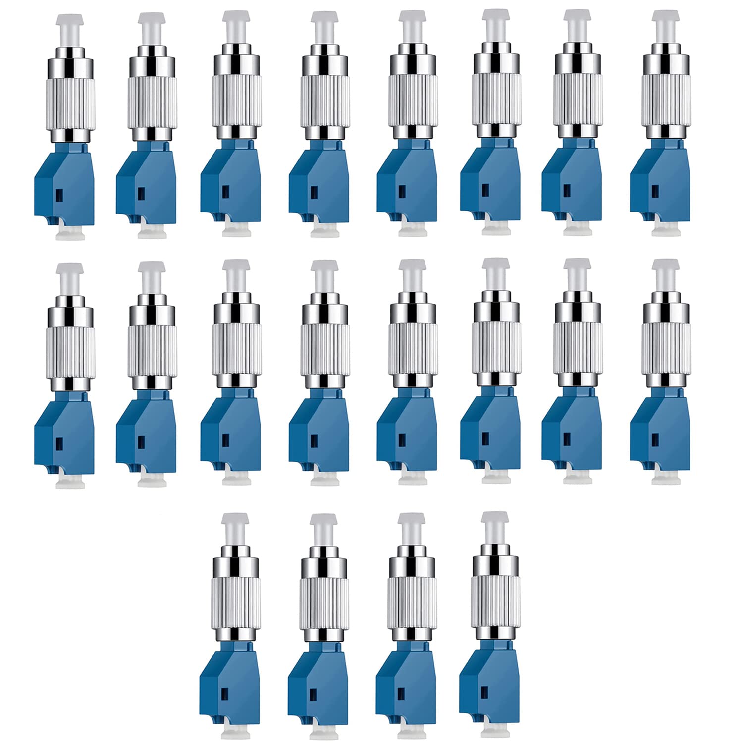 20 Pack FC Male to LC Female Fiber Optic Adapter - Single Mode 9/125um Optical Connector for Fiber Tester & Visual Fault Locator - Perfect for Network Installations & Telecom Maintenance