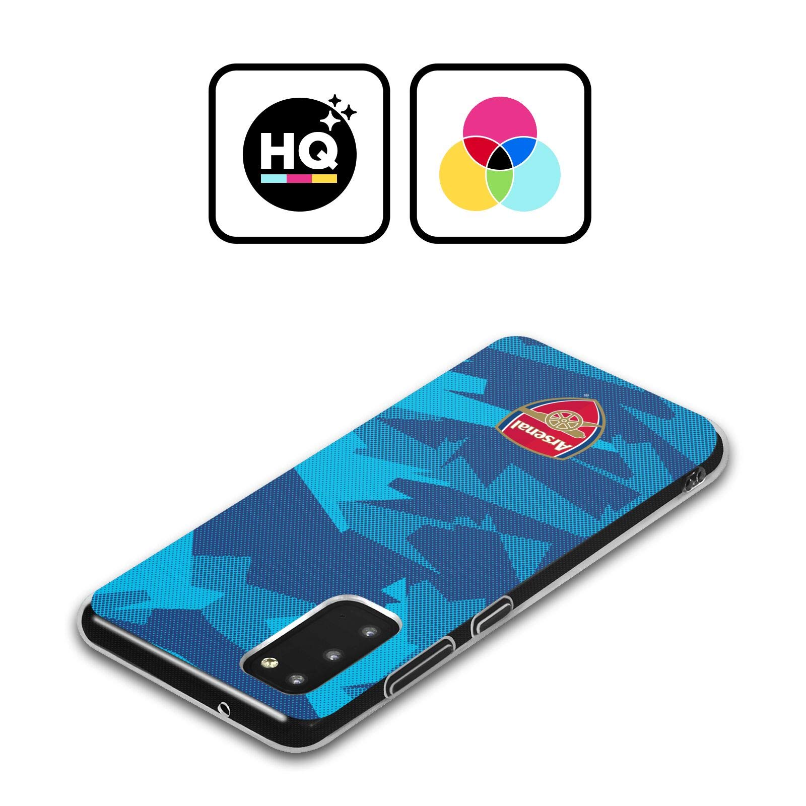 Officially Licensed Arsenal FC Samsung Galaxy A12 Case - Geometric Blue Crest & Gunners Logo Soft Gel Cover | Durable Protection for Everyday Use