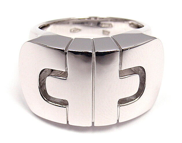 Authentic Bvlgari Bulgari 18K White Gold Parentesi Ring Band - Size 5, Classic Luxury Jewelry for Women - Perfect for Weddings, Anniversaries & Special Occasions