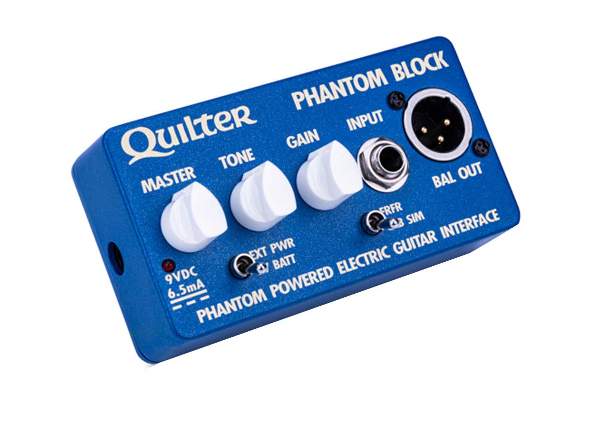Quilter Labs Phantom Block - Professional Phantom Powered Electric Guitar DI Box & Audio Interface for Studio & Live Performances | Perfect for Recording, Gigging & Home Practice