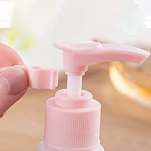 WENGTY Portable Travel Cosmetic Bottles Set - Leak-Proof Plastic Spray & Press Bottles for Makeup, Toiletries, Skincare (Pink) | Perfect for Air Travel, Gym, Vacation & Daily Organizing