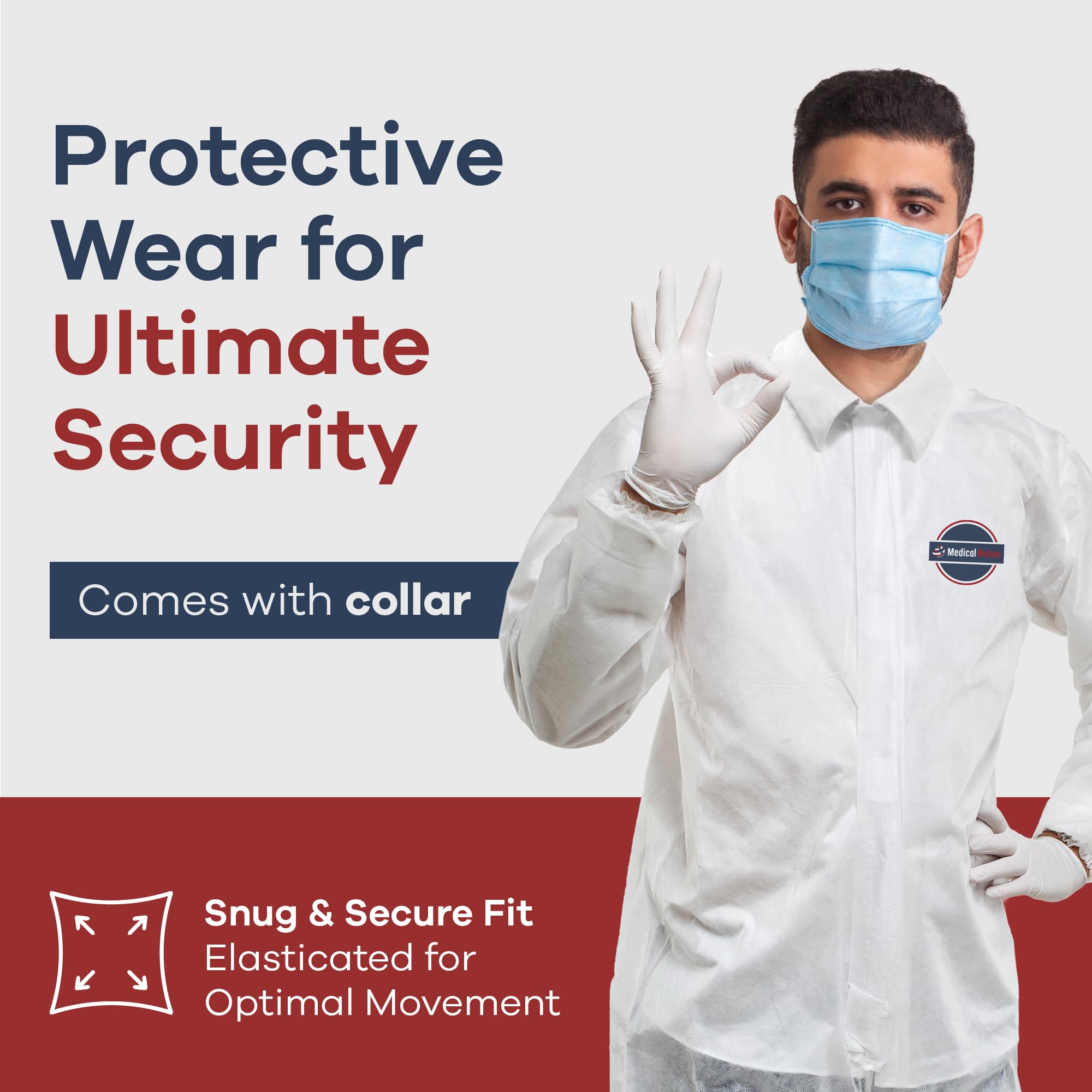Disposable Hazmat Suits - 25 Pack Light Duty Protective Coveralls with Attached Hood for Men & Women | Chemical, Paint & Work Protection | Large Size | Ideal for Painting, Cleaning, Chemical Handling & Industrial Safety