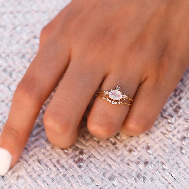 Fairy Moonstone Ring for Women - Elegant Sterling Silver Gemstone Jewelry for Boho & Nature Lovers | Perfect for Weddings, Gifts & Everyday Wear