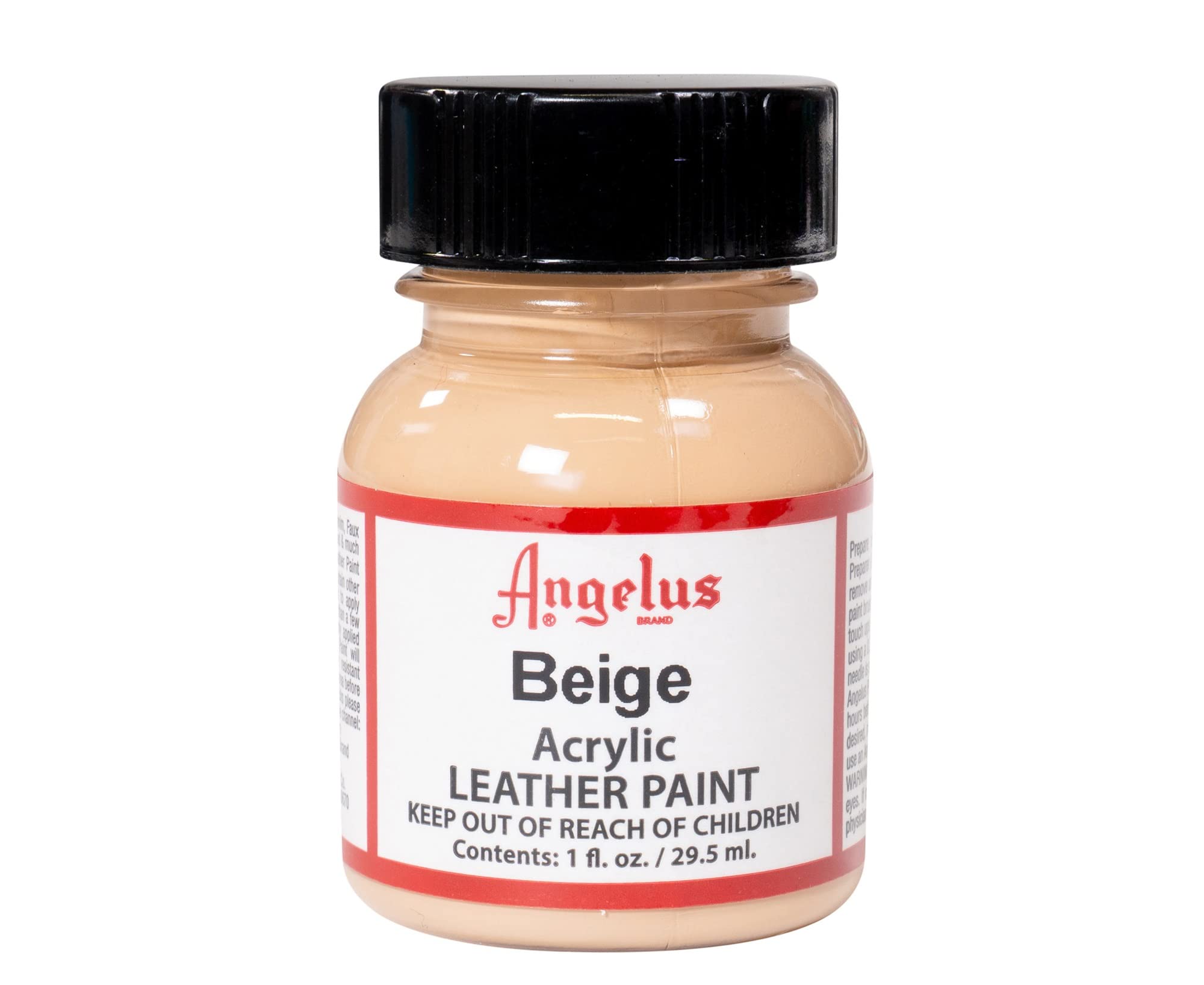 Angelus Acrylic Leather Paint - 1 oz Beige Color for Shoes, Bags & Furniture Repair | Premium Leather Dye for DIY Craft & Upholstery Projects