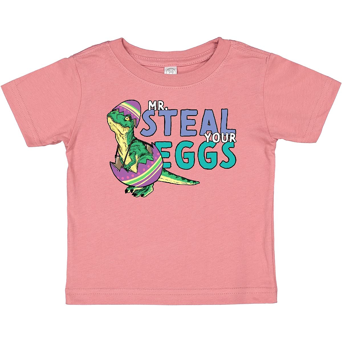 Inktastic Easter Baby T-Rex Dinosaur Disguised As Mr. Steal Your Eggs Cute Graphic Baby T-Shirt - Perfect for Easter Gifts, Baby Showers & Dinosaur Themed Parties