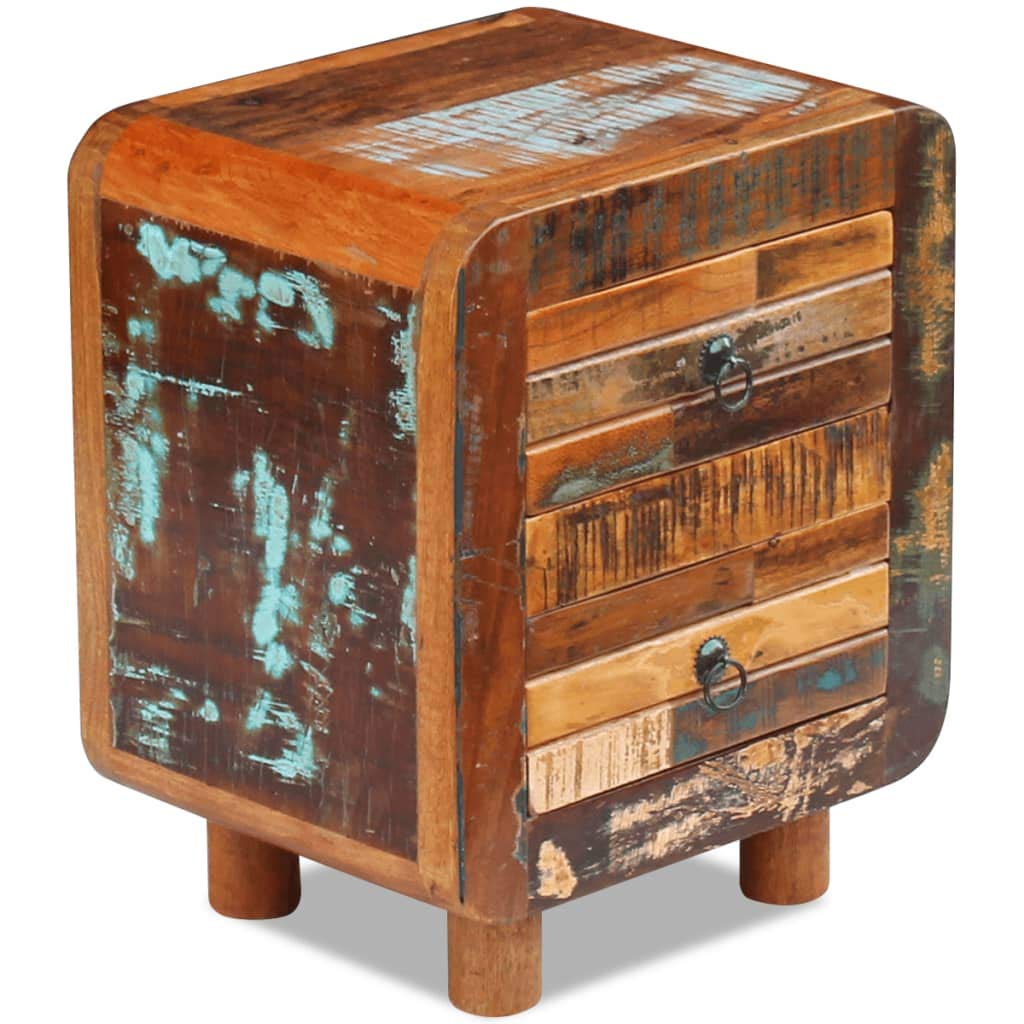 Solid Reclaimed Wood Nightstand & Side Table - 16.9