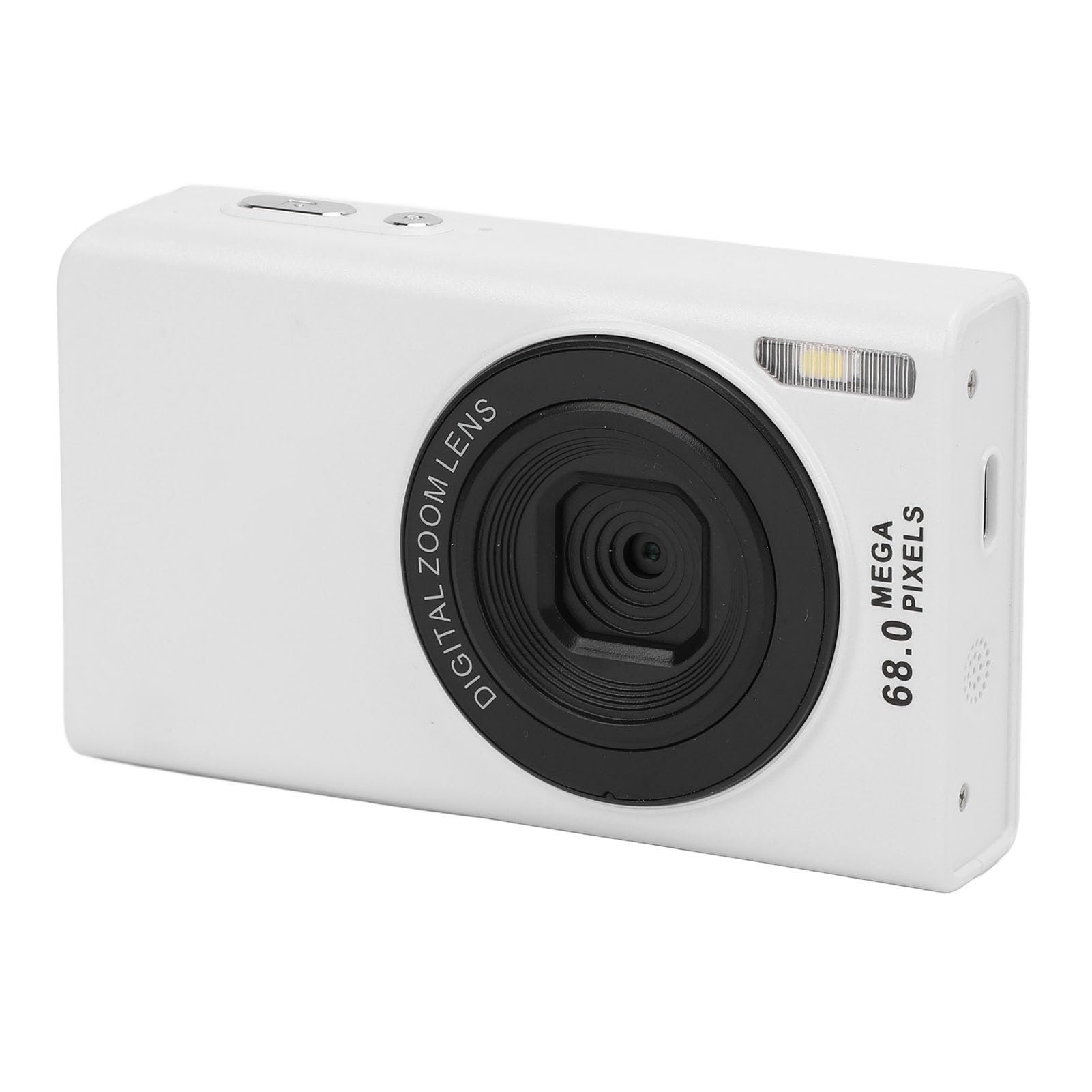4K 68MP Digital Camera with 16X Zoom, Auto Focus & Anti-Shake - Vlogging Camera for Travelers with Continuous Shooting & Built-in Fill Light (White) - Perfect for Travel Vlogs, YouTube Content & Outdoor Photography