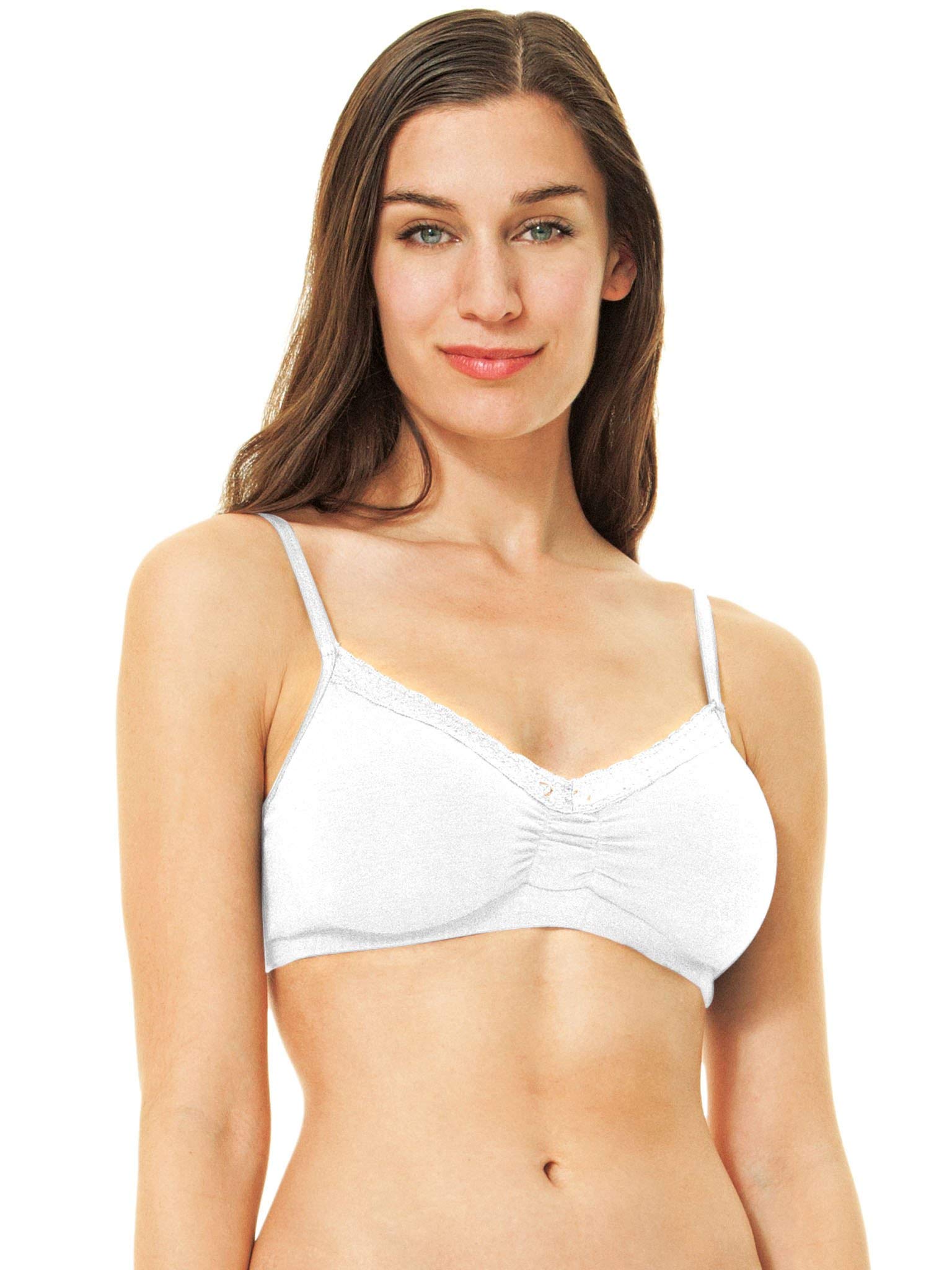 Organic Cotton & Bamboo Rayon Adjustable Lace Bra with Soft Cups - Ivory | Comfortable Wireless Support for Everyday Wear, Yoga & Sleep