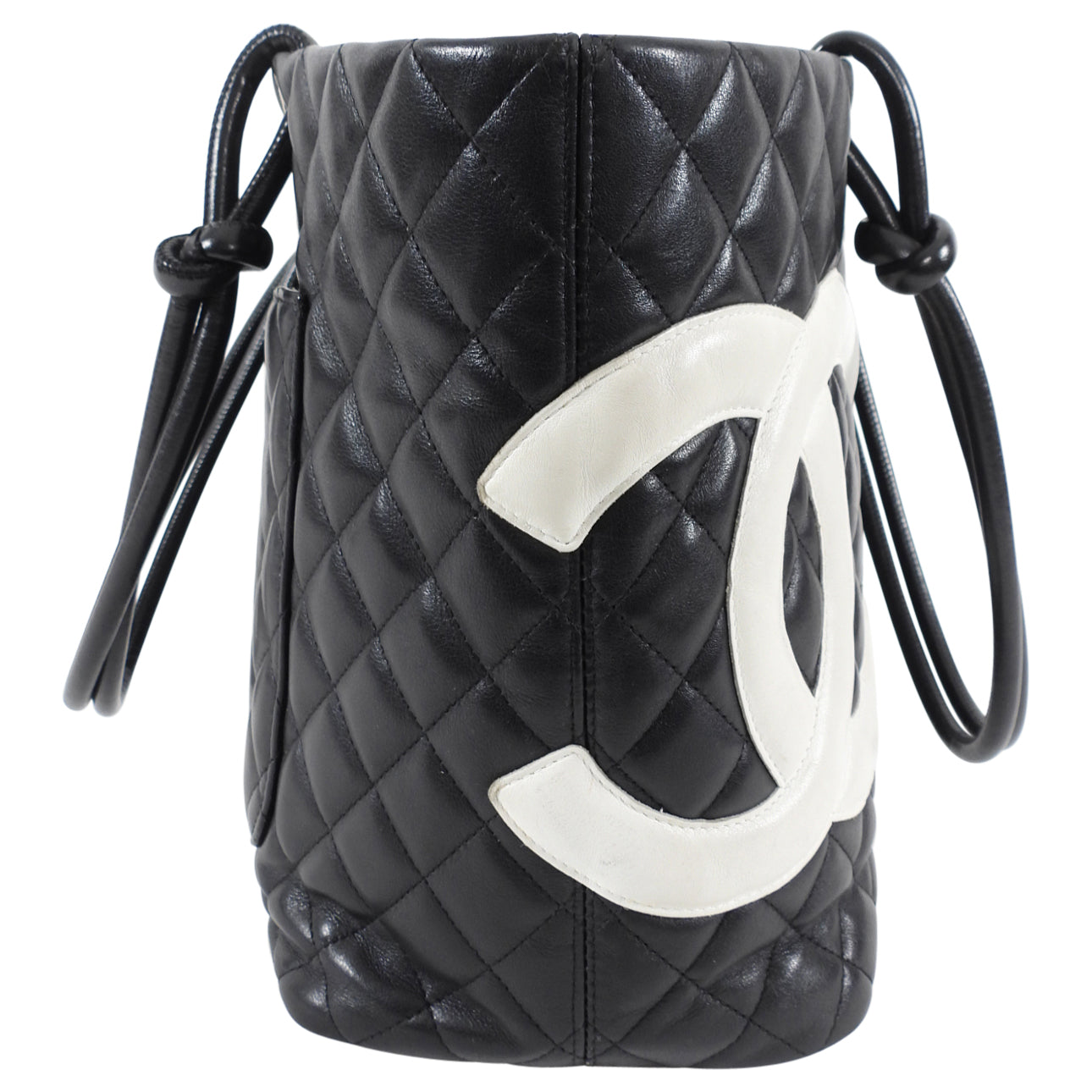 Authentic Chanel 2004 Cambon Black & White CC Logo Tote Bag - Luxury Designer Handbag for Women, Perfect for Work, Travel & Everyday Use