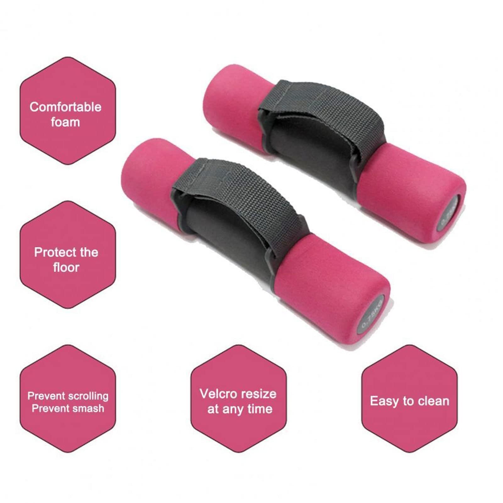 CHDWEY Adjustable Non-Slip Foam Dumbbell Set with Hand Straps - Round Head Home Gym Equipment for Strength Training & Fitness Workouts | Perfect for Home Exercise, Weight Lifting & Muscle Building