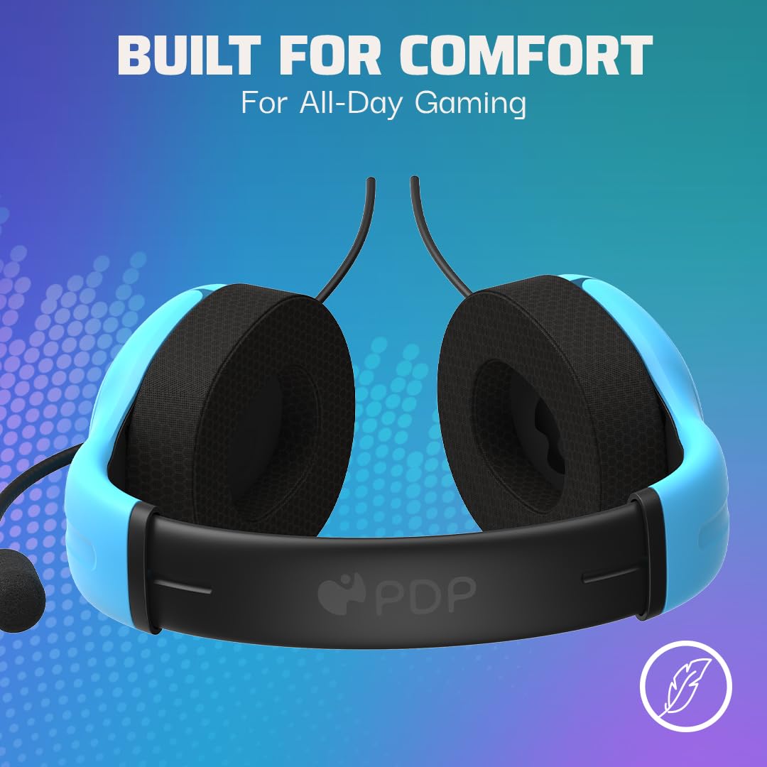 PDP PS5 Wired Gaming Headset with Microphone - AIRLITE Neptune Blue for PS5/PC Gaming, Streaming & Online Chat