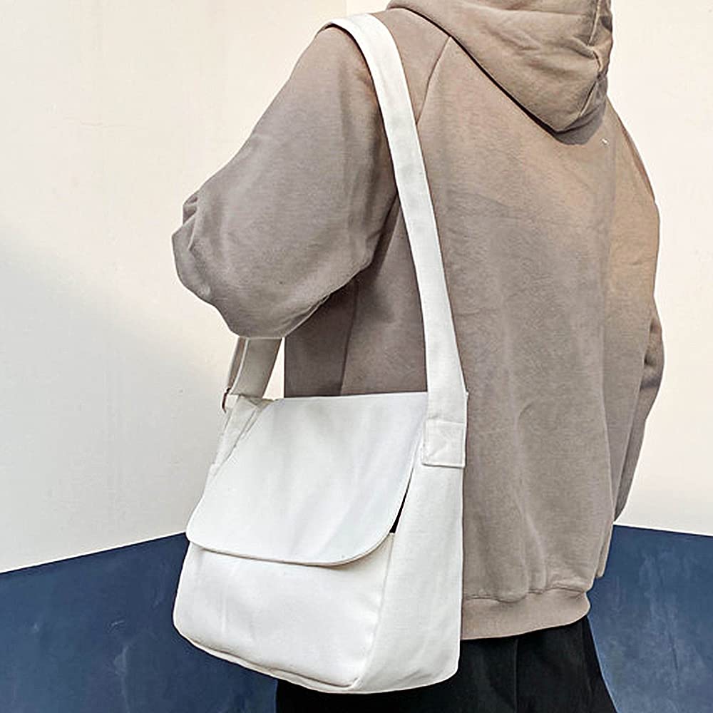 TopTie Classic Canvas Messenger Bag - Durable Unisex Shoulder Bag for Men & Women - Perfect for Work, Travel & Everyday Use