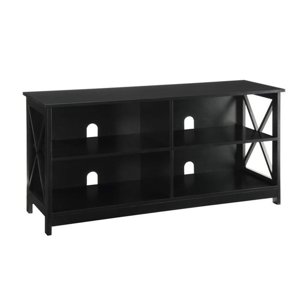 Pemberly Row Modern TV Stand in Black - Stylish Entertainment Center for Living Room & Home Theater
