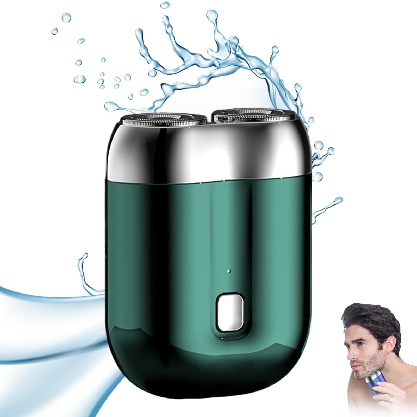 2025 New Mini Dual-Head Electric Shaver for Men - Rechargeable Waterproof USB Travel Razor, Portable Face & Beard Trimmer - Perfect for Business Trips, Gym, Camping & Daily Grooming (Green)