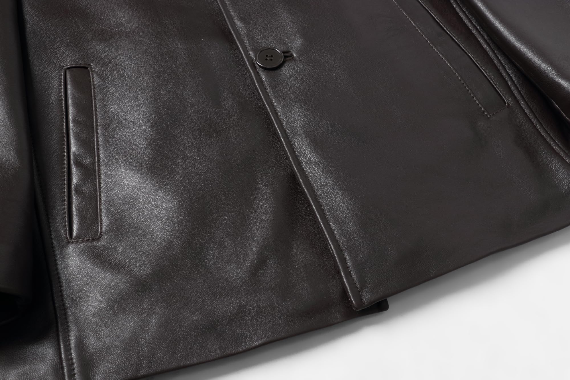 REED EST. 1950 Men's Genuine Lambskin Leather Jacket - Classic 4-Button Car Coat for Fall & Winter | Premium Outerwear for Business Casual & Everyday Wear