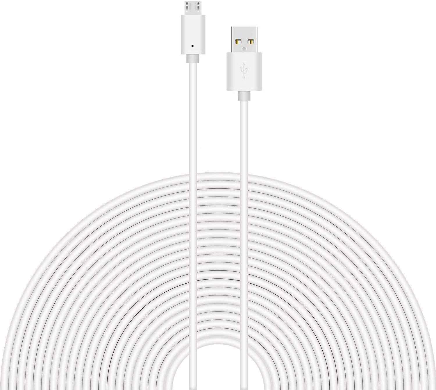 42.5FT Power Extension Cable for WyzeCam, Wyze Cam Pan, Blink Mini & Blink XT Cam - USB to Micro USB Charger with Quick Charge - Perfect for Home Security Cameras, Baby Monitors & Outdoor Surveillance