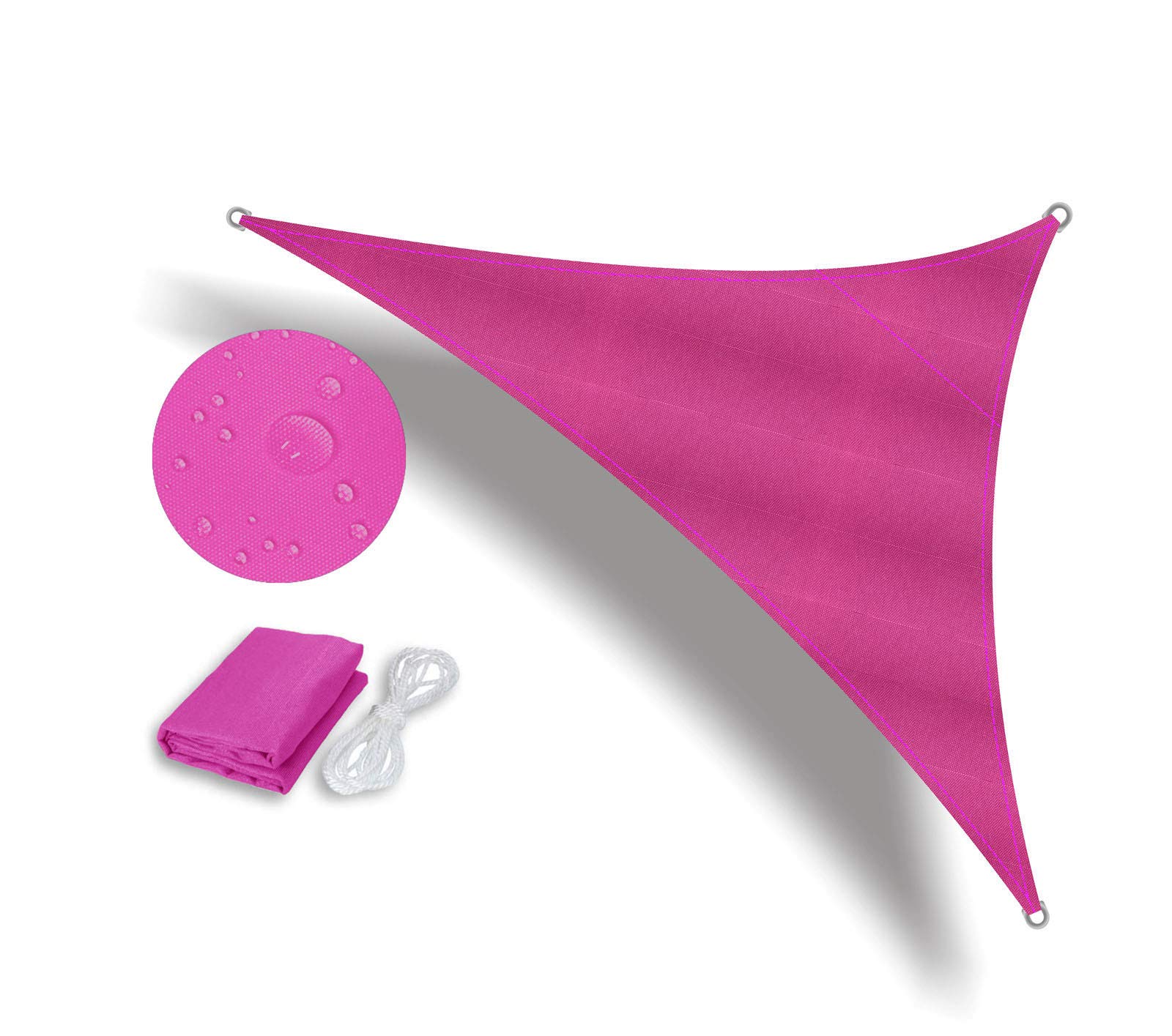 Premium 12'x12'x12' Insun Triangle Sun Shade Sail - 95% UV Block Oxford Cloth with Rustproof Grommets for Patio, Garden & Outdoor Shade | Waterproof Sunblock Canopy for Backyard, Pool & Deck