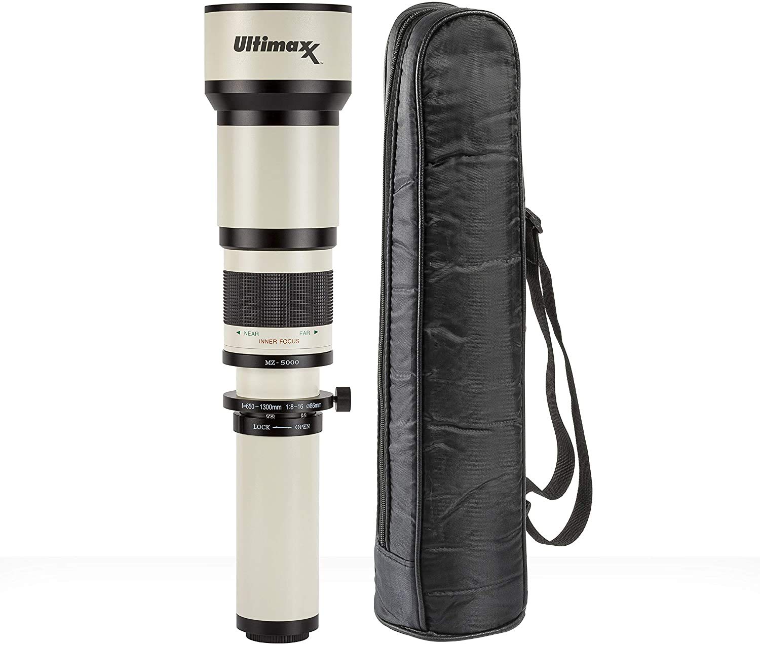 Ultimaxx 650-1300mm Telephoto Zoom Lens with 2X Converter (1300-2600mm) for Canon EOS DSLR Cameras - Compatible with 9000D, 800D, 760D, 750D, 700D, 1300D, 1200D, T100, 4000D, 3000D, 2000D, 1500D - Perfect for Wildlife, Sports & Long-Distance Photography