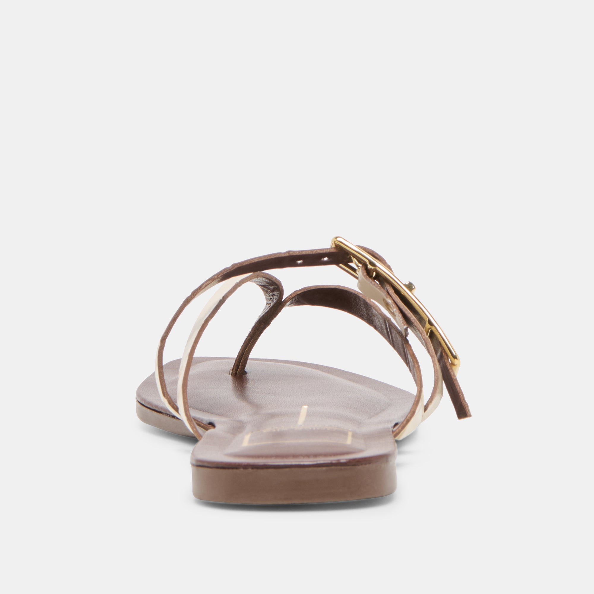 PIERS Women's Sandals - Beige Crocodile Embossed Leather Strappy Flat Sandals for Summer, Beach, and Casual Outings