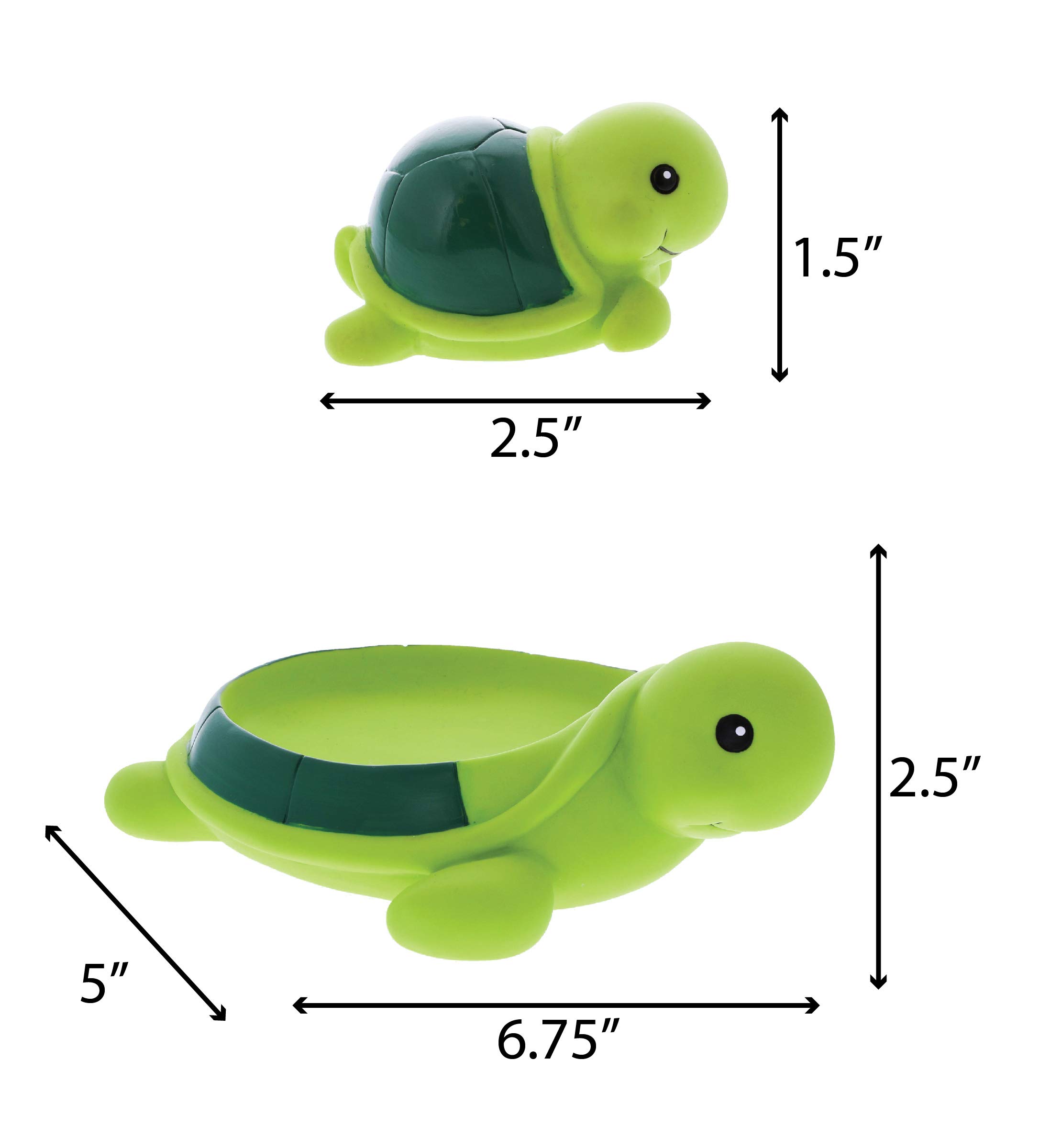 Dollibu Green Sea Turtle Family Animal Bath Squirters - 4 Piece Bath Toy Set for Kids | Fun Floating Rubber Squirt Toys for Boys & Girls | Perfect for Bathtime, Pool Play & Water Fun | Cute Animal Bath Toys for Toddlers & Children