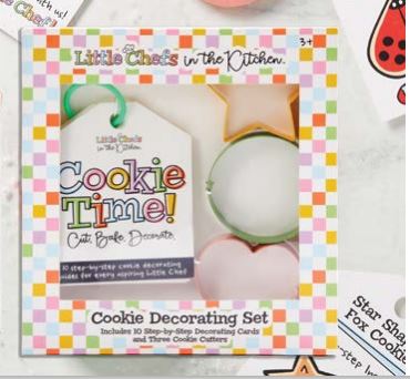 Little Chef Cookie Decorating Kit - 12pc Holiday Cookie Cutters with Recipe Cards - Perfect for Christmas Baking, Birthday Parties & Family Fun Activities
