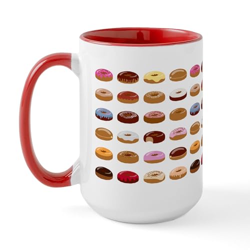 White/Red Inside - Donut Lot Large Mug