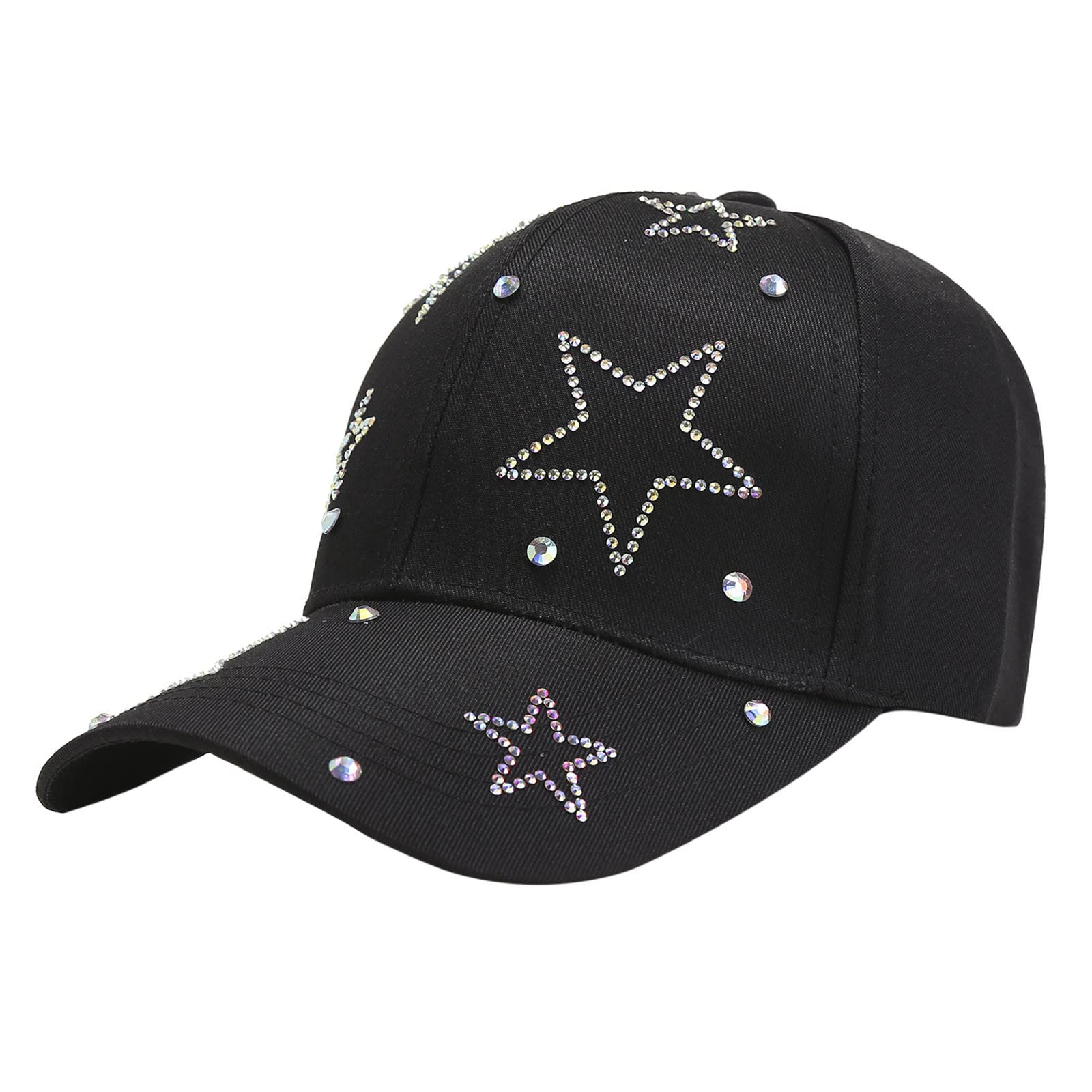 Stylish Rhinestone Baseball Caps - Unconstructed Adjustable Bling Hats with Sequins for Men & Women | Breathable Dad Hat for Casual Wear, Parties & Outdoor Activities