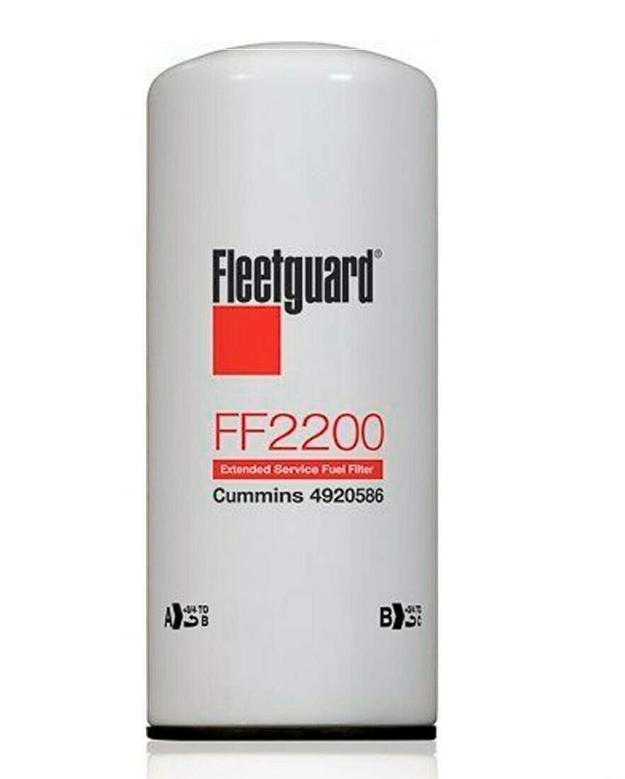 FF2200 Fleetguard Fuel Filter (Pack of 4) - Compatible with Diesel Engines - Heavy Duty Replacement for Trucks & Equipment - Perfect for Commercial Vehicles, Construction & Agricultural Machinery