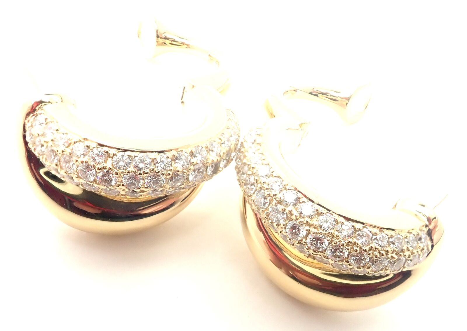 Authentic Mauboussin Paris 18K Yellow Gold Diamond Double Hoop Earrings for Women - Luxury French Jewelry for Parties, Weddings & Special Occasions