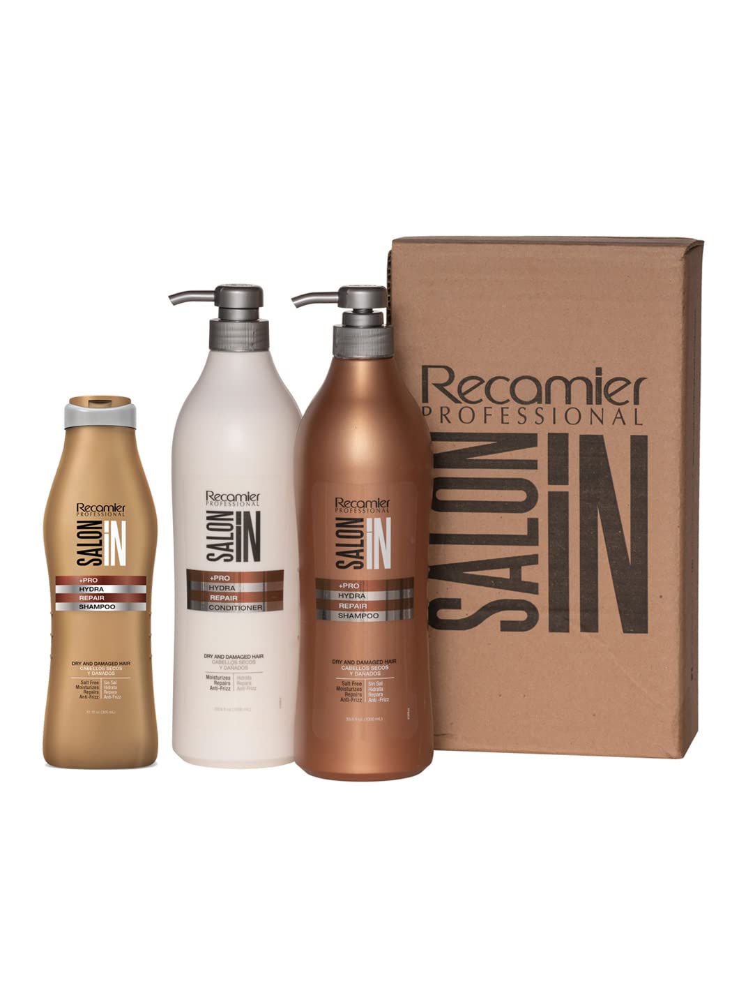 RECAMIER Salt-Free Shampoo & Ultra Hydrating Conditioner Set - Hair Repair Treatment (33.8oz + 10.1oz) - For Dry, Damaged Hair - Perfect for Daily Use & Salon-Quality Results at Home